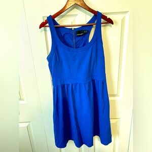 Women’s blue Cynthia Rowley racer back dress with pockets size L